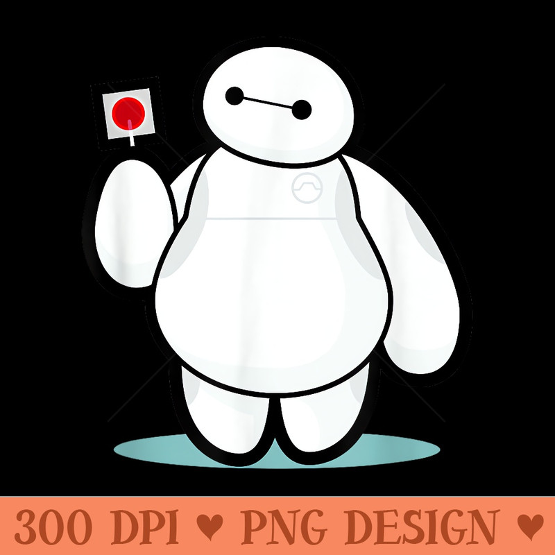 Disney Big Hero 6 Baymax With Lollipop Cute Shot - PNG download - Premium Quality PNG Artwork