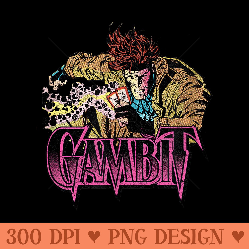 Marvel XMen Gambit Playing Cards Distressed Logo - PNG download - Revolutionize Your Designs