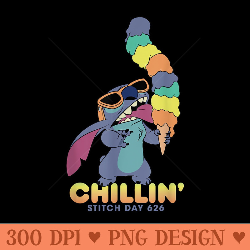 Disney Lilo and Stitch Ice Cream Chillin - Clipart PNG - Stunning Sublimation Graphics
