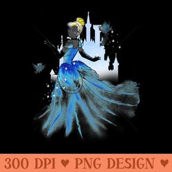 womens disney cinderella watercolor twirling portrait - png download with transparent background