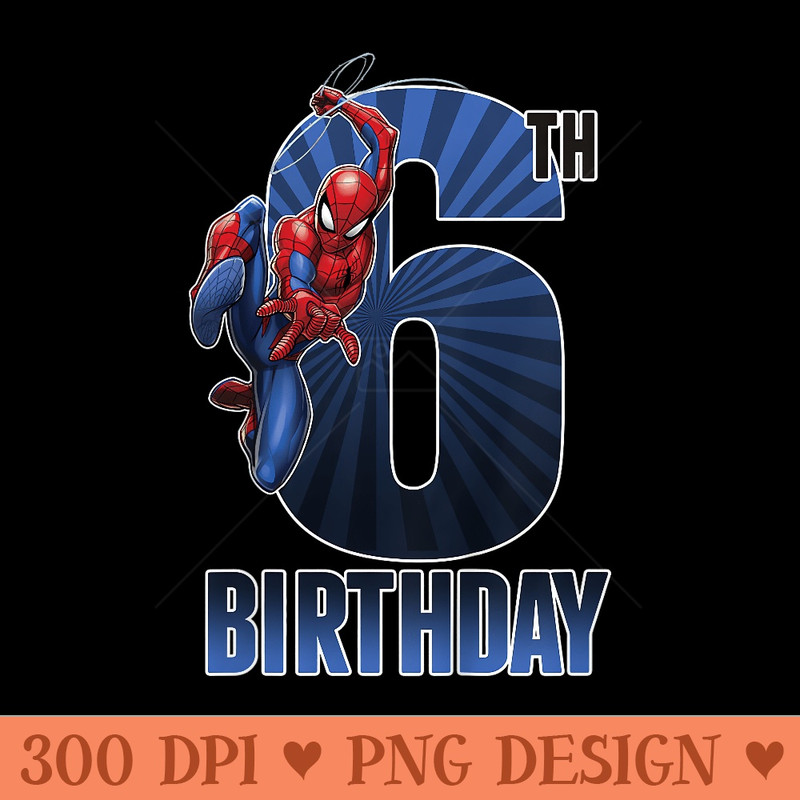 Marvel Universe Classic SpiderMan Epic 6th Birthday - PNG download - Lifetime Access To Purchased Files