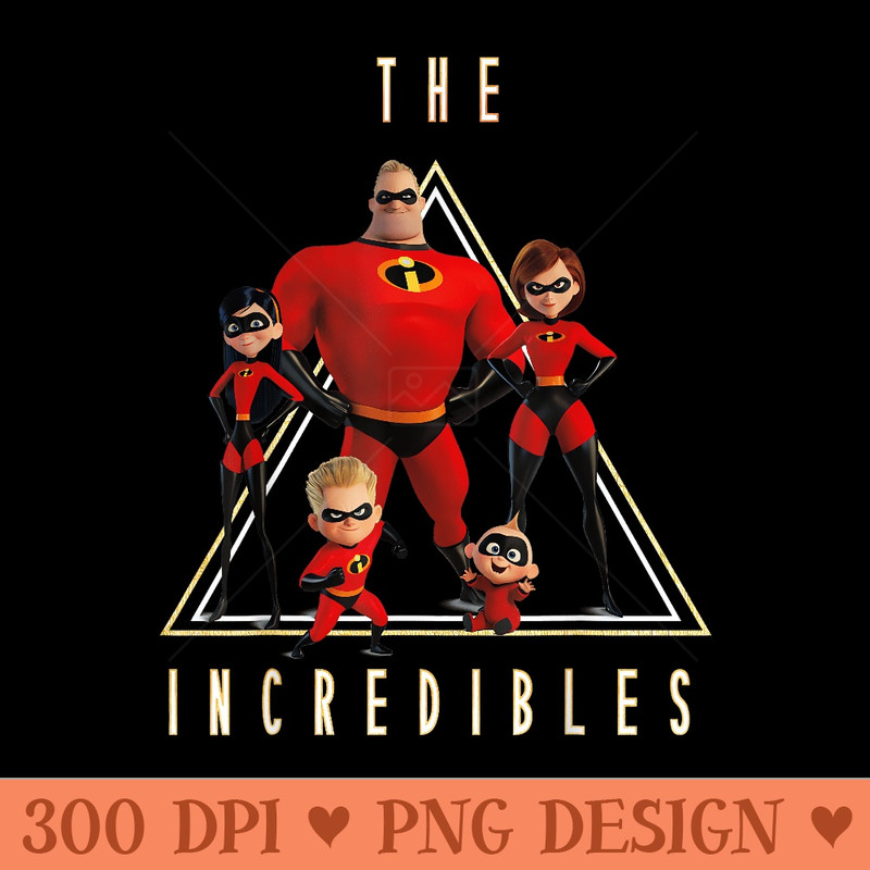 Disney Pixar Incredibles Classic Family Shot Graphic T - Exclusive PNG designs - Stunning Sublimation Graphics