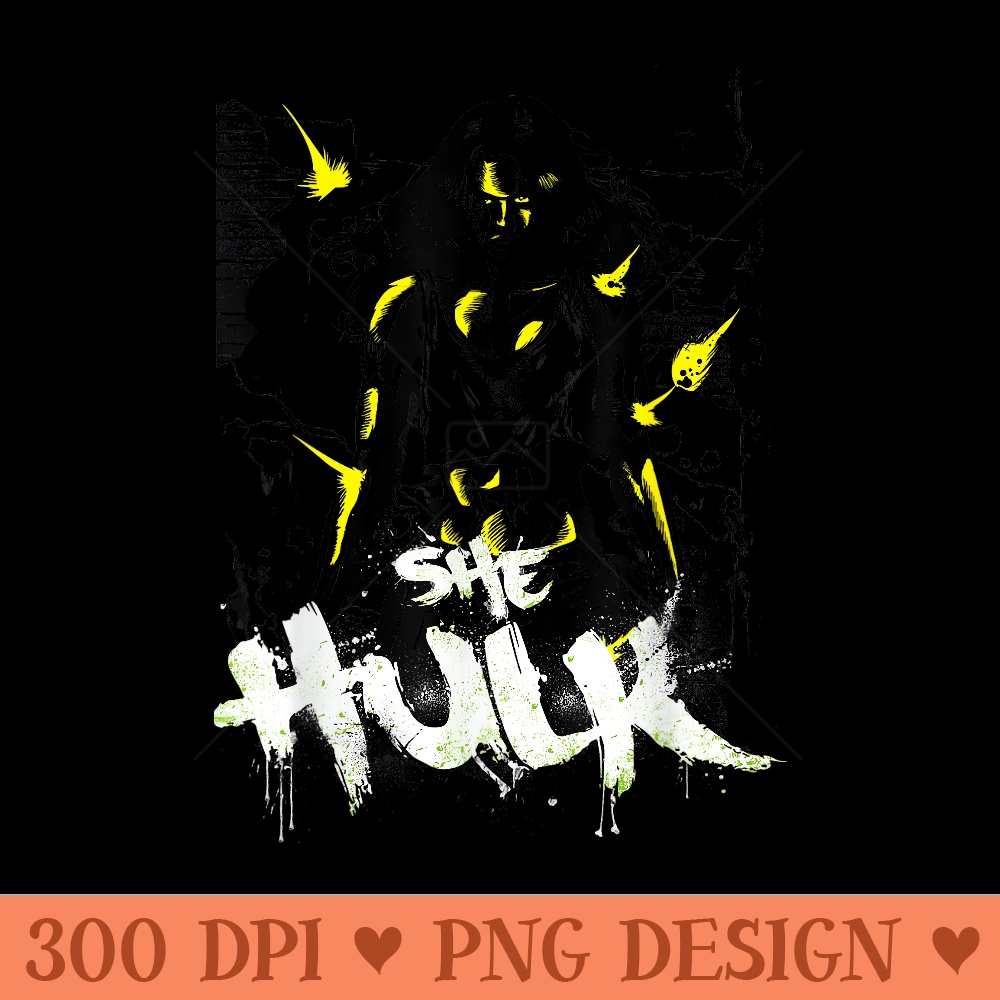 Marvel SheHulk The Savage Green Neon Brick Splat T - PNG download for graphic design - Quick And Seamless Download Process