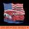 Disney Pixar Cars US Flag Lightning McQueen Retro T - PNG graphics - Stunning Sublimation Graphics