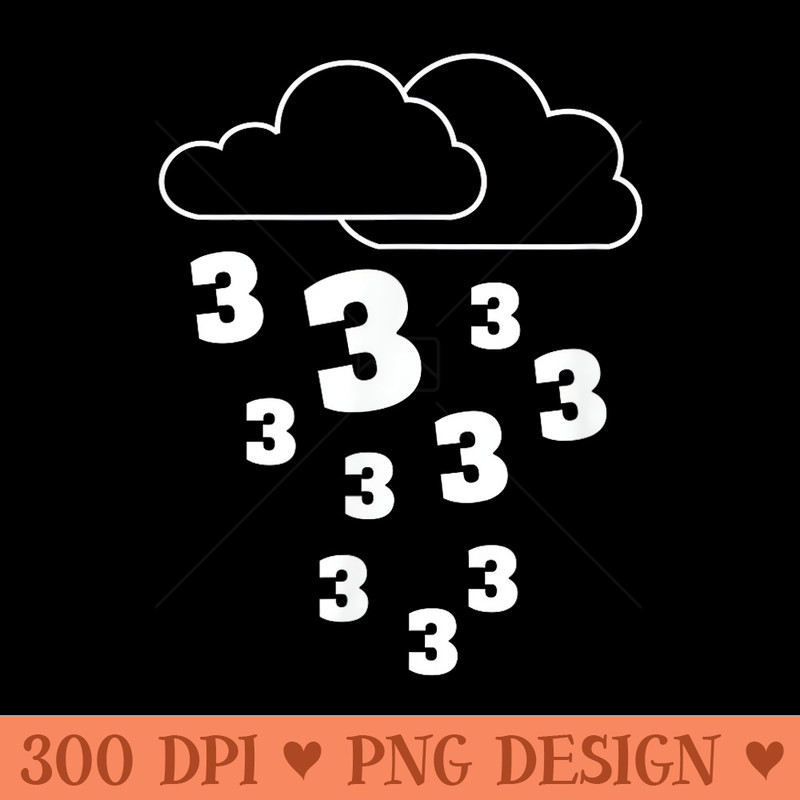 Raining Threes Rain and Cloud Graphic Basketball - High Quality PNG Clipart - Stunning Sublimation Graphics