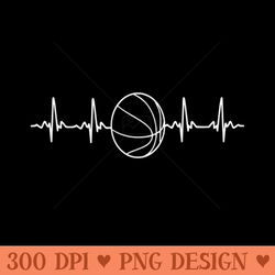 basketball ekg heartbeat heart beat love - png download