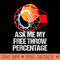 Basketball Court Funny Free Throw Percentage Player - PNG Art Files - Easy To Print And User Friendly Designs