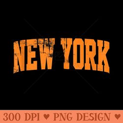 vintage new york men ny blue orange women retro new york - transparent png clipart