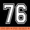 Womens Number 76 Birthday 76th Sports Player Team Numbered Jersey - Clipart PNG - Perfect for Sublimation Mastery