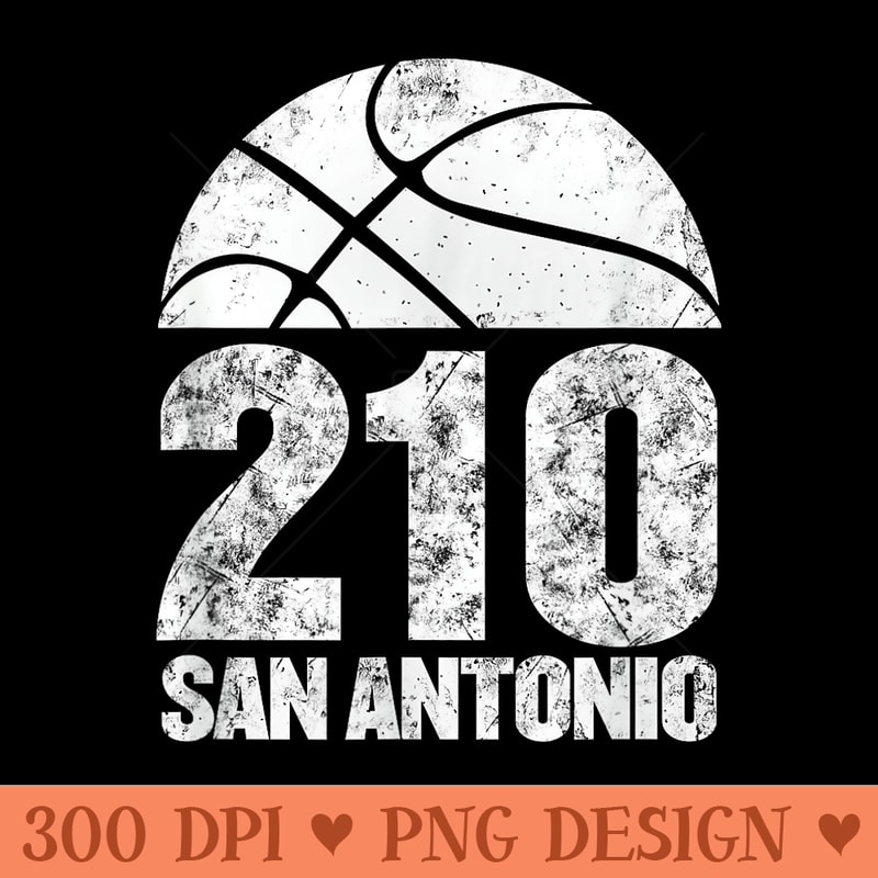 San Antonio Basketball 210 Area Code Texas Sports - High Quality PNG download - Quick And Seamless Download Process