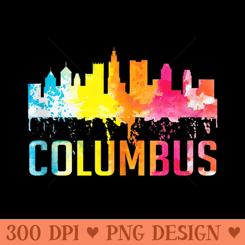 Columbus Ohio Watercolor City Skyline Art Souvenir - PNG graphics - Unlock Vibrant Sublimation Designs