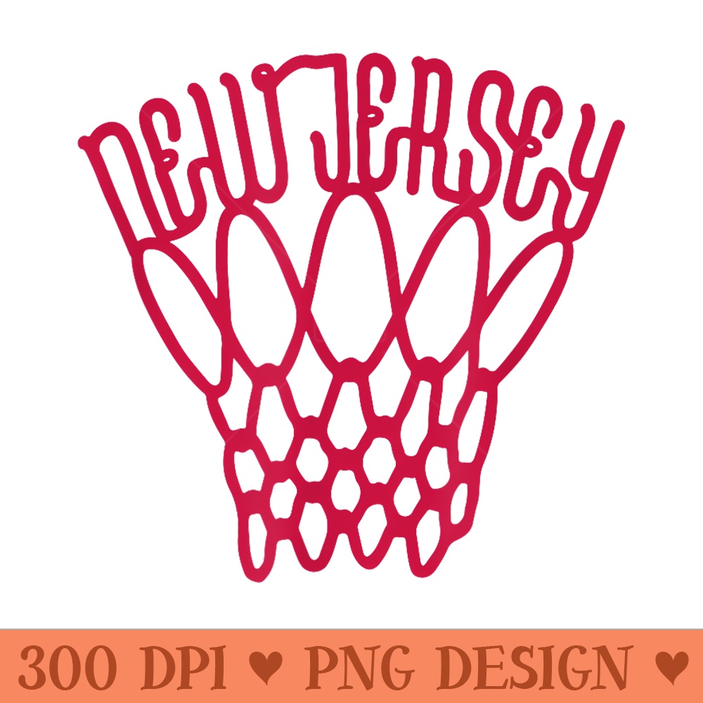 New Jersey Basketball Net Vintage - Printable PNG Images - Premium Quality PNG Artwork