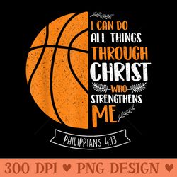 i can do all things through christ basketball player ball - transparent png clipart