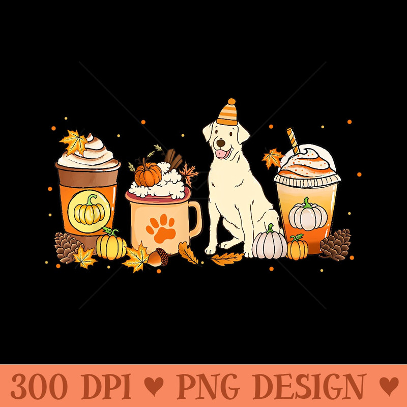 Labrador Retriever Coffee Pumpkin Spice Fall Thanksgiving - PNG Graphics - Bring Your Designs to Life