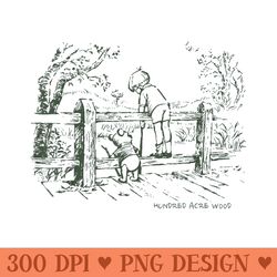 disney winnie the pooh and christopher robin - vector png clipart