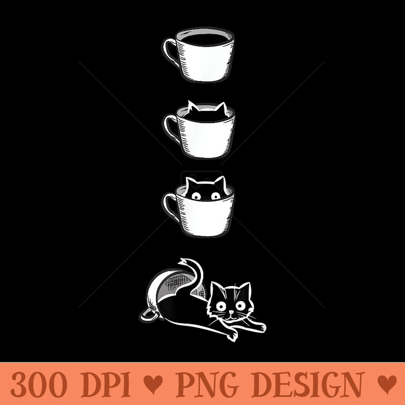 Coffee Cat Mug Vintage Sunset Cute Kitten Coffee Lover gift - Vector PNG Clipart - Perfect for Personalization