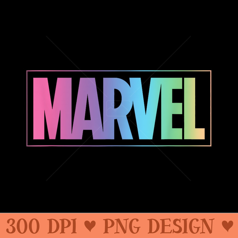 Marvel Logo Pastel Rainbow - High Quality PNG Clipart - Create with Confidence
