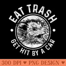 opossum eat trash get hit by a car vintage funny possum - beautiful png download