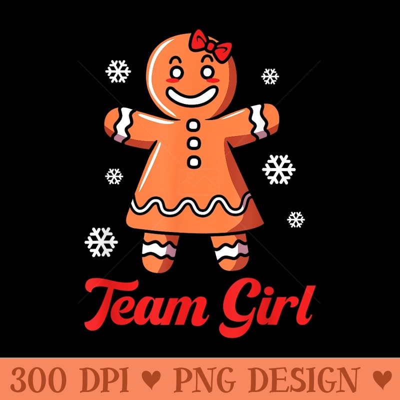 Christmas Gingerbread Team Girl Gender Reveal - Digital PNG Artwork - Quick And Seamless Download Process