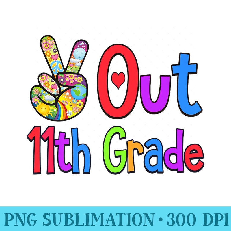 Peace Out 11th Grade Last Day of School Graduate 2024 Premium - PNG Download Icon - Bring Your Designs to Life
