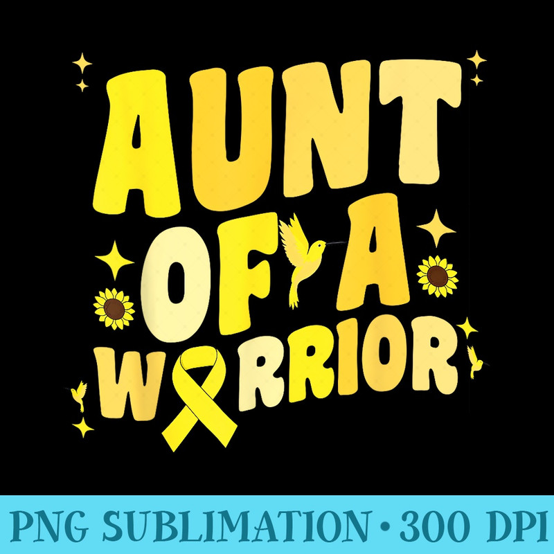 Aunt of a Warrior Childhood Cancer Awareness Hummingbird - Download Transparent PNG Images - Instantly Transform Your Sublimation Projects