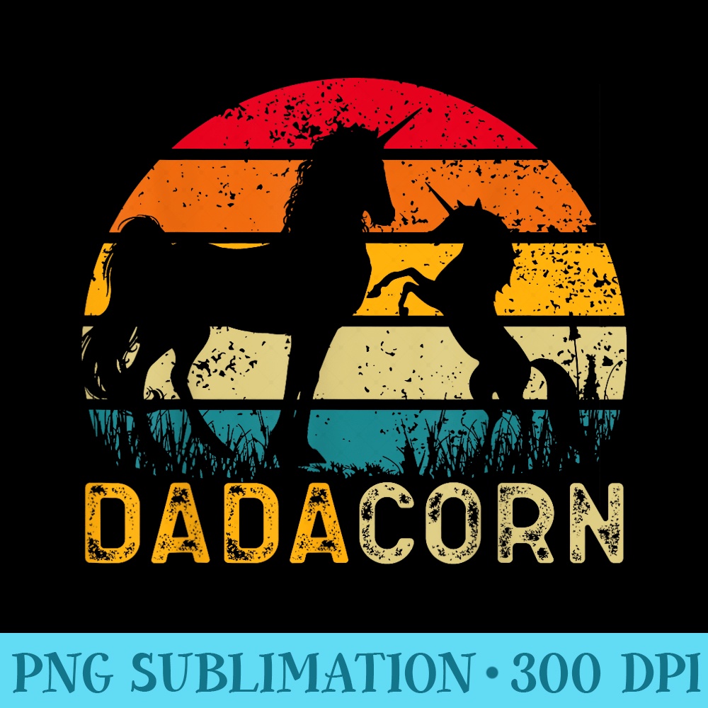 Dadacorn Unicorn Dad and Son Daughter, Papa Fathers Day - Stylish Shirt PNG - Stunning Sublimation Graphics