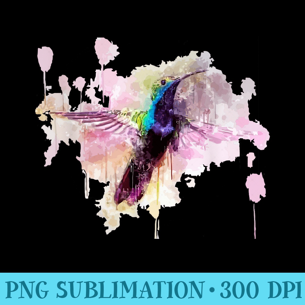 Hummingbird Watercolor Minimalistic Animal Drawing - PNG Download Database - Enhance Your Apparel with Stunning Detail