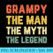 Grampy The Man The Myth The Legend Vintage Retro - Shirt Template Transparent - Add a Festive Touch to Every Day