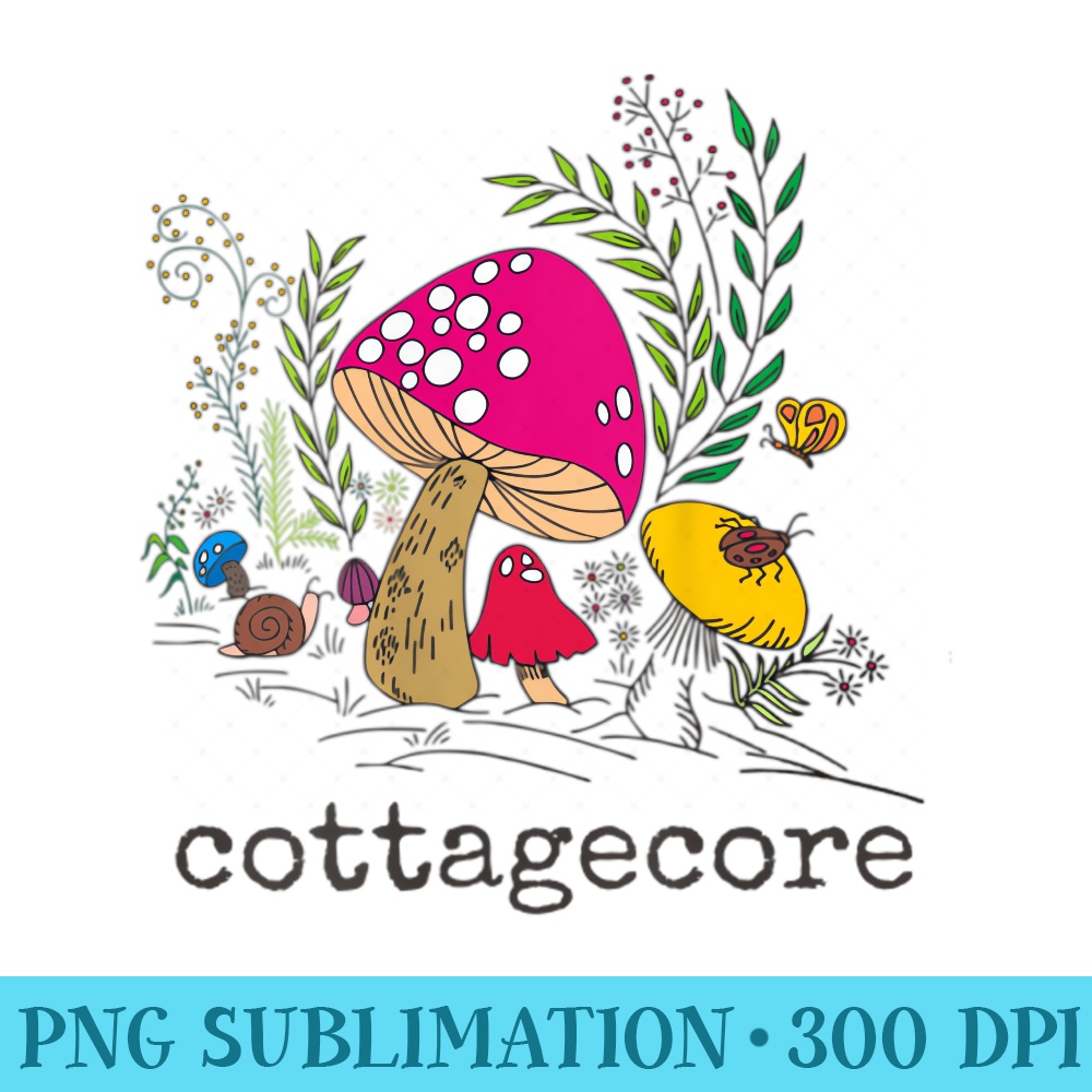 Womens Cottagecore Mushroom Psychedelic Nature Escapism Goblincore - PNG Download Library - High Resolution And Print-Ready Designs
