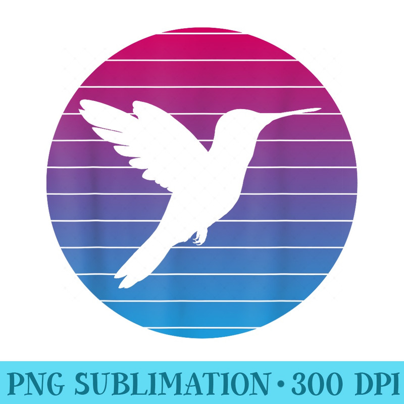 Hummingbird Bird Vintage Bird Design Vintage Sunset - Sublimation clipart PNG - Bring Your Designs to Life