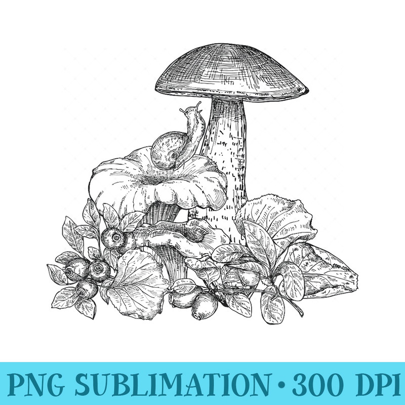 Vintage Mushroom Cottagecore Fairycore Goblincore Aesthetic - PNG Picture Download - Premium Quality PNG Artwork