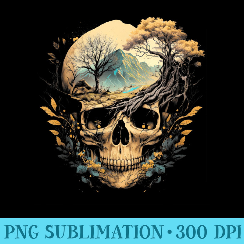 Cool Fairycore Skull  Floral Aesthetic Girls Women Graphic - Download PNG images - Defying the Norms