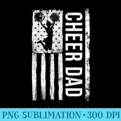 cheer dad cheerleading american flag fathers day cheerleader - download shirt png