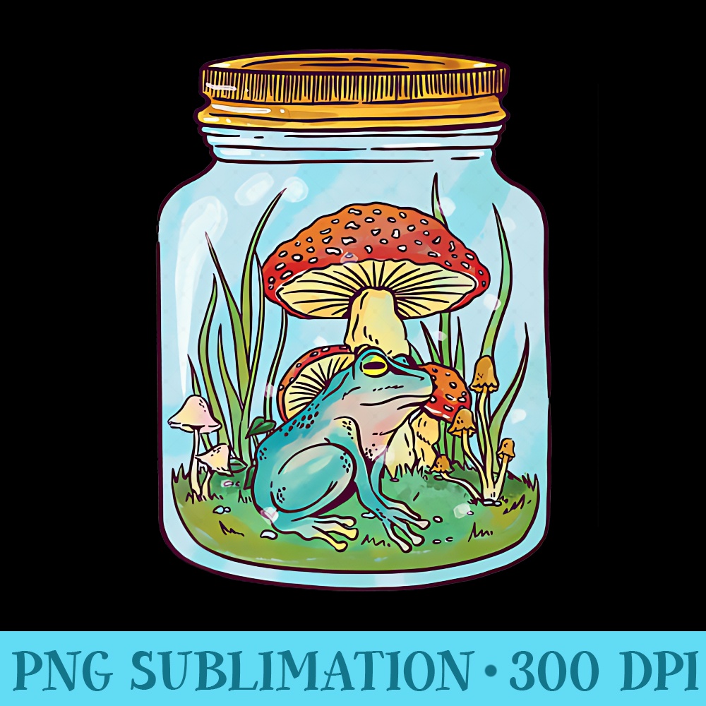 Cottagecore Nature Lover Goblincore Aesthetic Mushrooms Frog Premium - PNG Download Button - Add a Festive Touch to Every Day