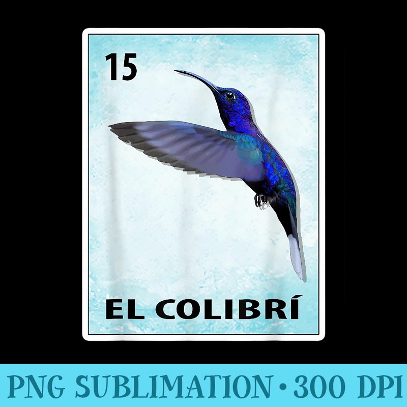 El Colibri Mexican Hummingbird Cards - PNG Image Library Download - Perfect for Personalization