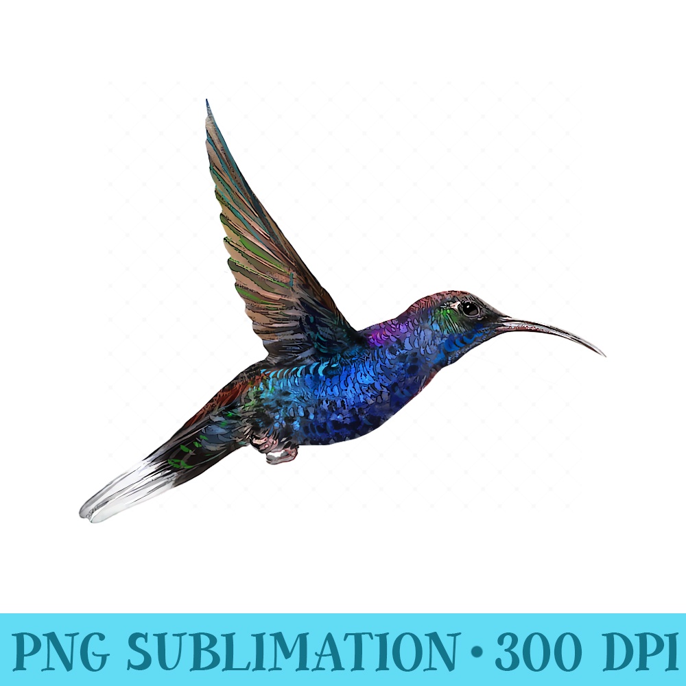 Blue Hummingbird Watercolor - Shirt Image Download - Boost Your Success with this Inspirational PNG Download