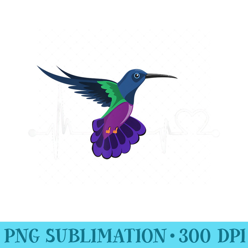 Hummingbird Heartbeat Funny Animal For WomenMen - PNG Download Source - Unlock Vibrant Sublimation Designs