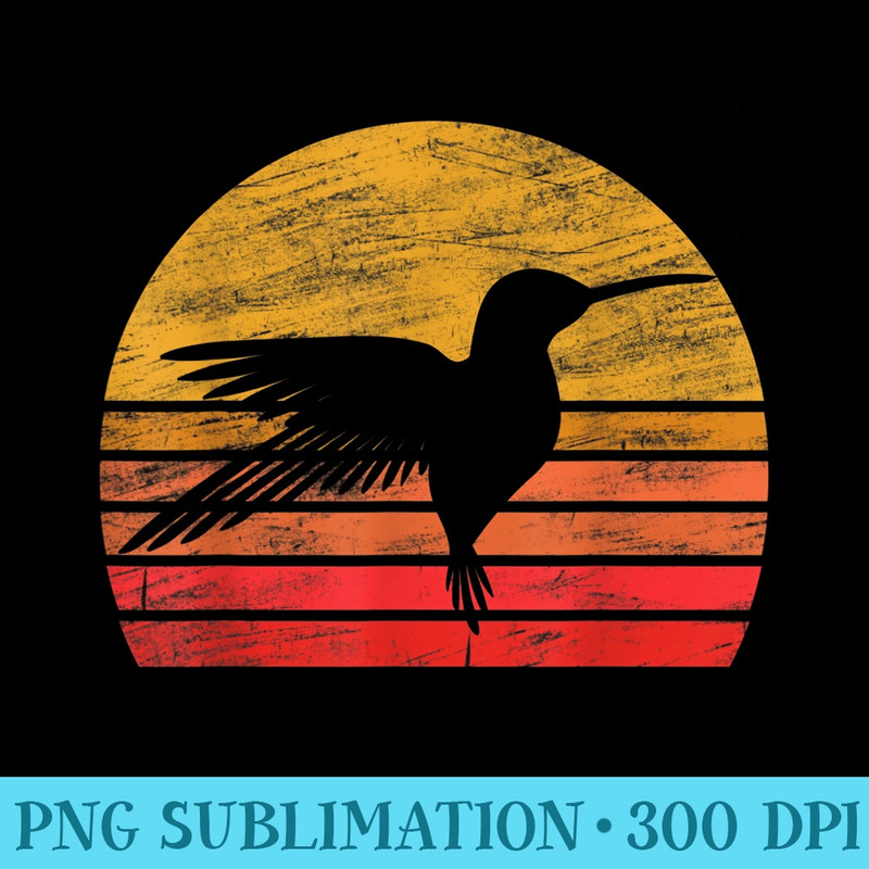 Vintage Eighties Style Hummingbird Retro Bird Lovers - Download PNG Pictures - Bring Your Designs to Life