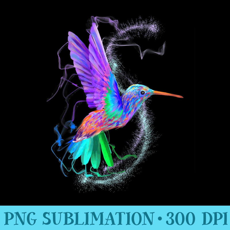 Colorful Rainbow Hummingbird Spring Garden Bird Summer - Unique Sublimation PNG Download - High Resolution And Print-Ready Designs