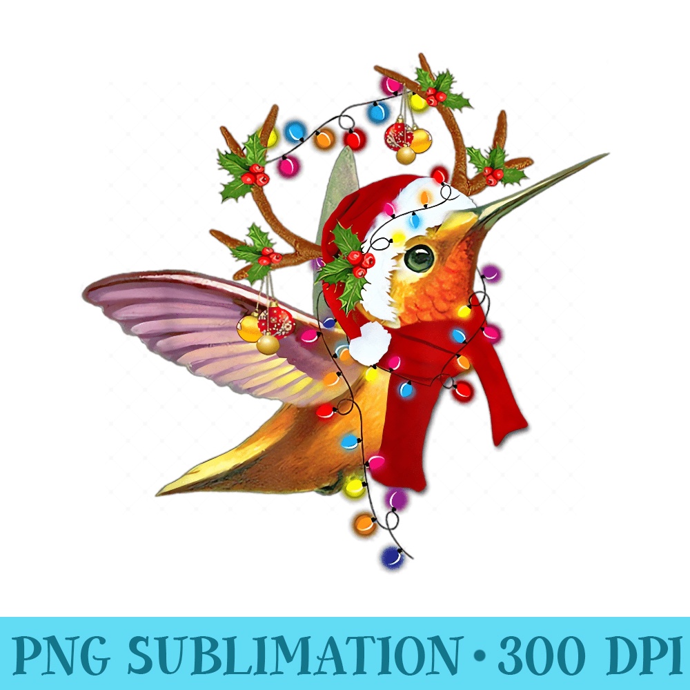 Hummingbird Gorgeous Reindeer Christmas Tree Light Xmas - Shirt Template Transparent - Unique And Exclusive Designs