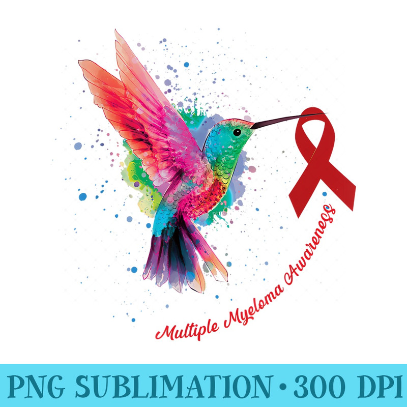 Multiple Myeloma Awareness Sunflower Hummingbird - PNG Art Files - Perfect for Sublimation Mastery