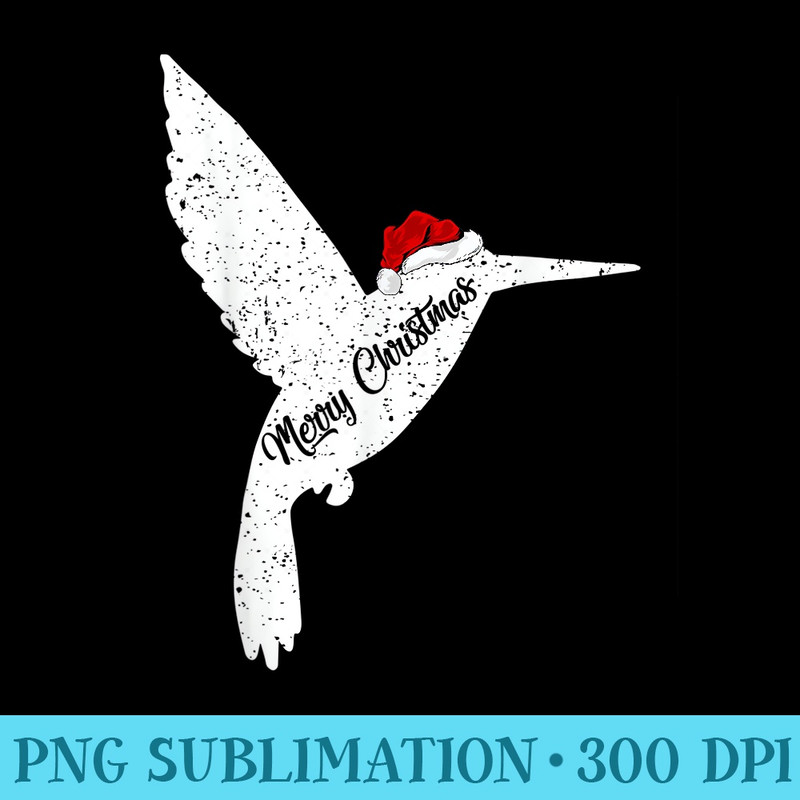 Funny Hummingbird Lover Xmas Santa Hat Hummingbird Christmas - Shirt Printing Template PNG - Perfect for Creative Projects