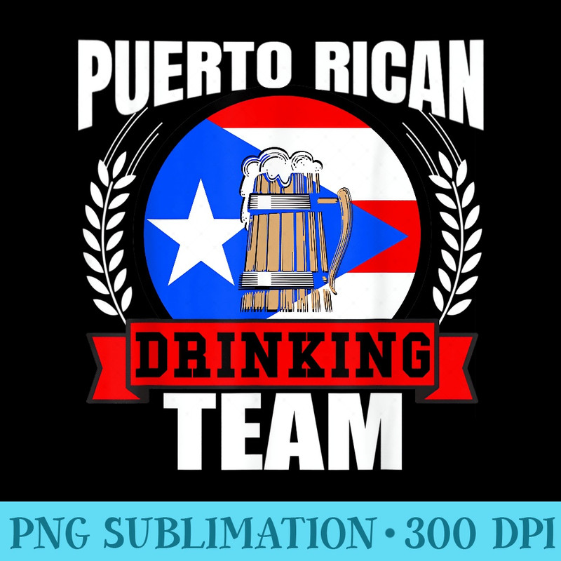 Puerto Rican Drinking Team Puerto Rico Flag Beer Party - PNG Download Database - Vibrant and Eye-Catching Typography
