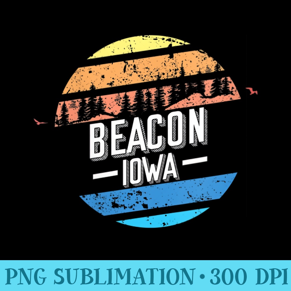 Womens Vintage Beacon, Iowa Sunset Souvenir Print - PNG Templates Download - Bold & Eye-catching