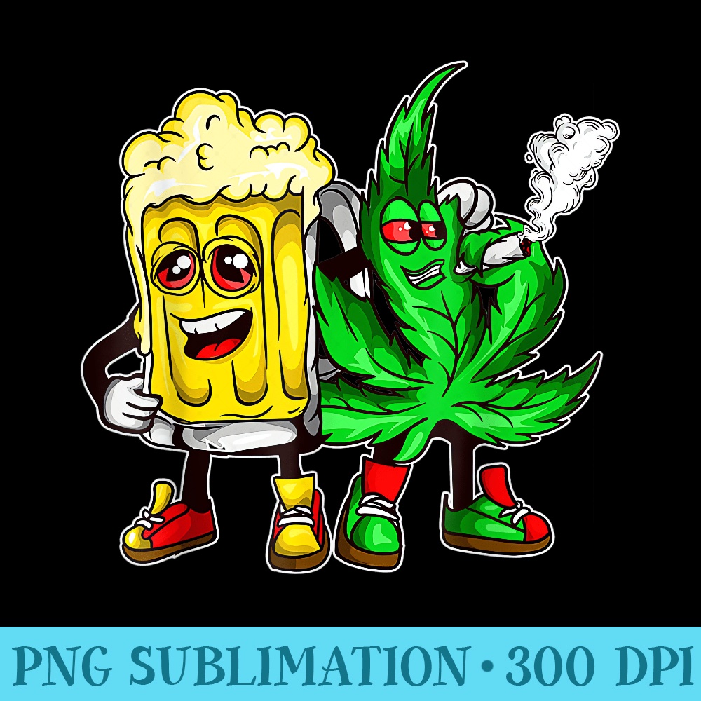 Funny 420 Pot Leaf Marijuana Bong Beer Drunk Weed Cannabis - Download PNG images - Lifetime Access To Purchased Files