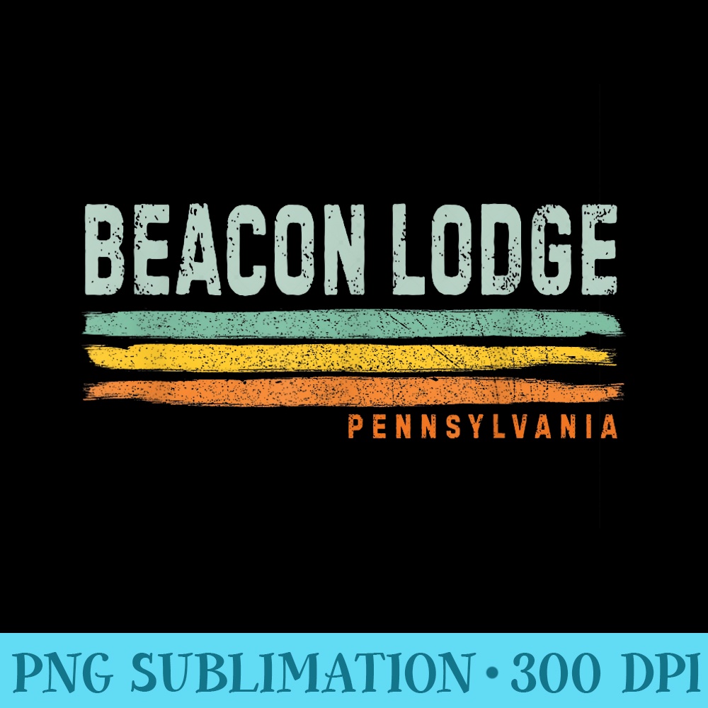 Vintage Stripes Beacon Lodge PA - PNG Image Download - Lifetime Access To Purchased Files