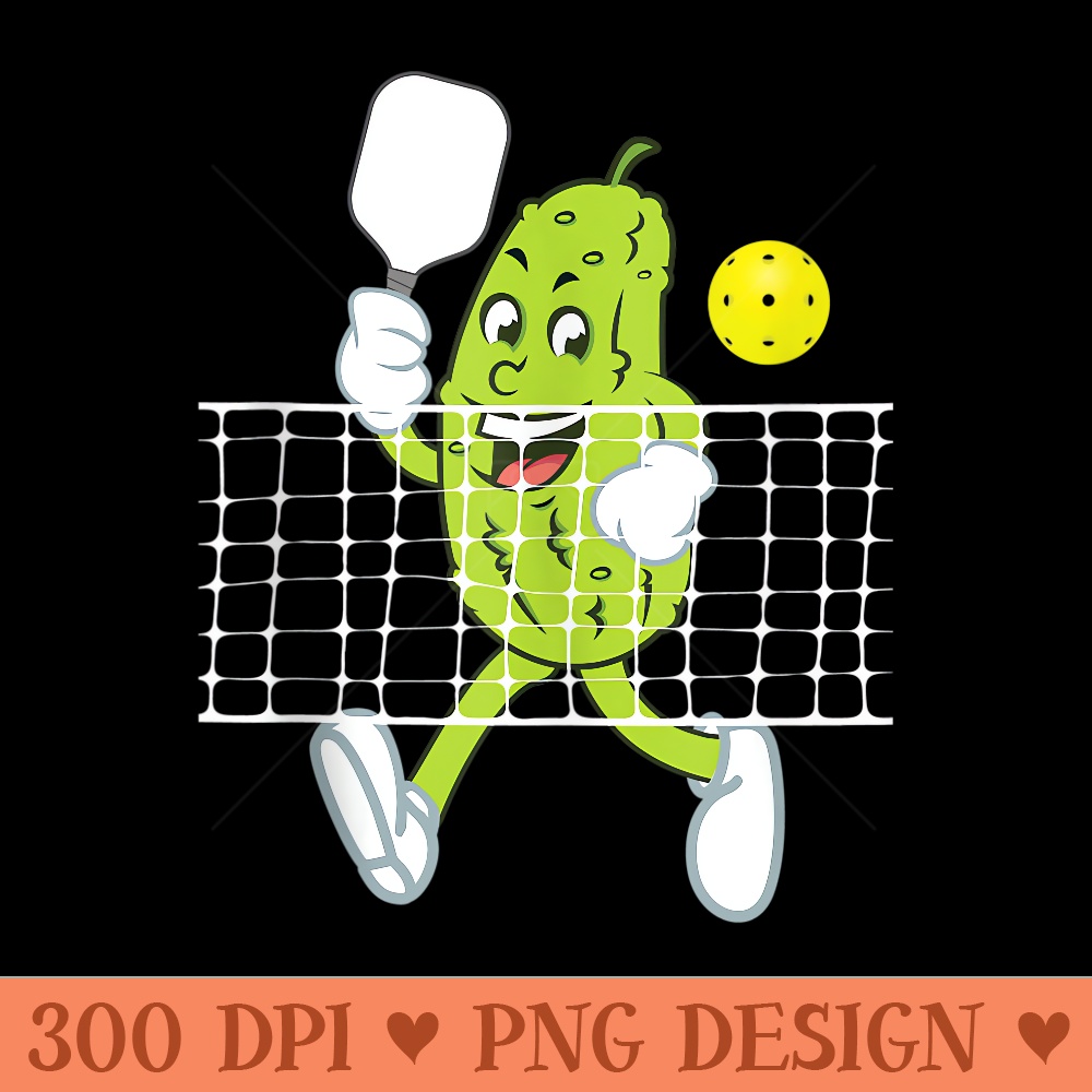 Pickle Playing Pickleball Funny Pickleball Paddleball - PNG Design Files - Quick And Seamless Download Process
