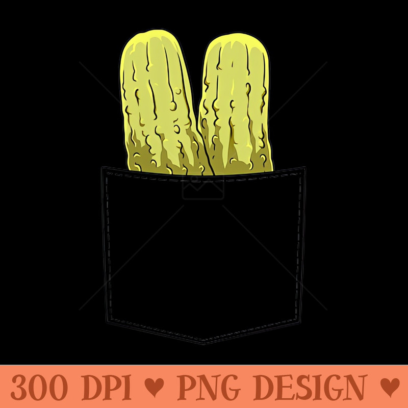 Pickle Pocket Pickle In Pocket Funny Pickle Peeking - PNG Clipart for Graphic Design - Perfect for Sublimation Mastery