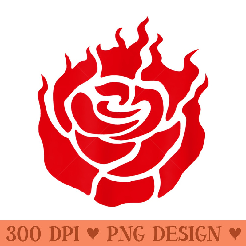 Fire Ruby Rose Red Flame Burn Flower Love Passion Plant - Clipart PNG - Perfect for Creative Projects