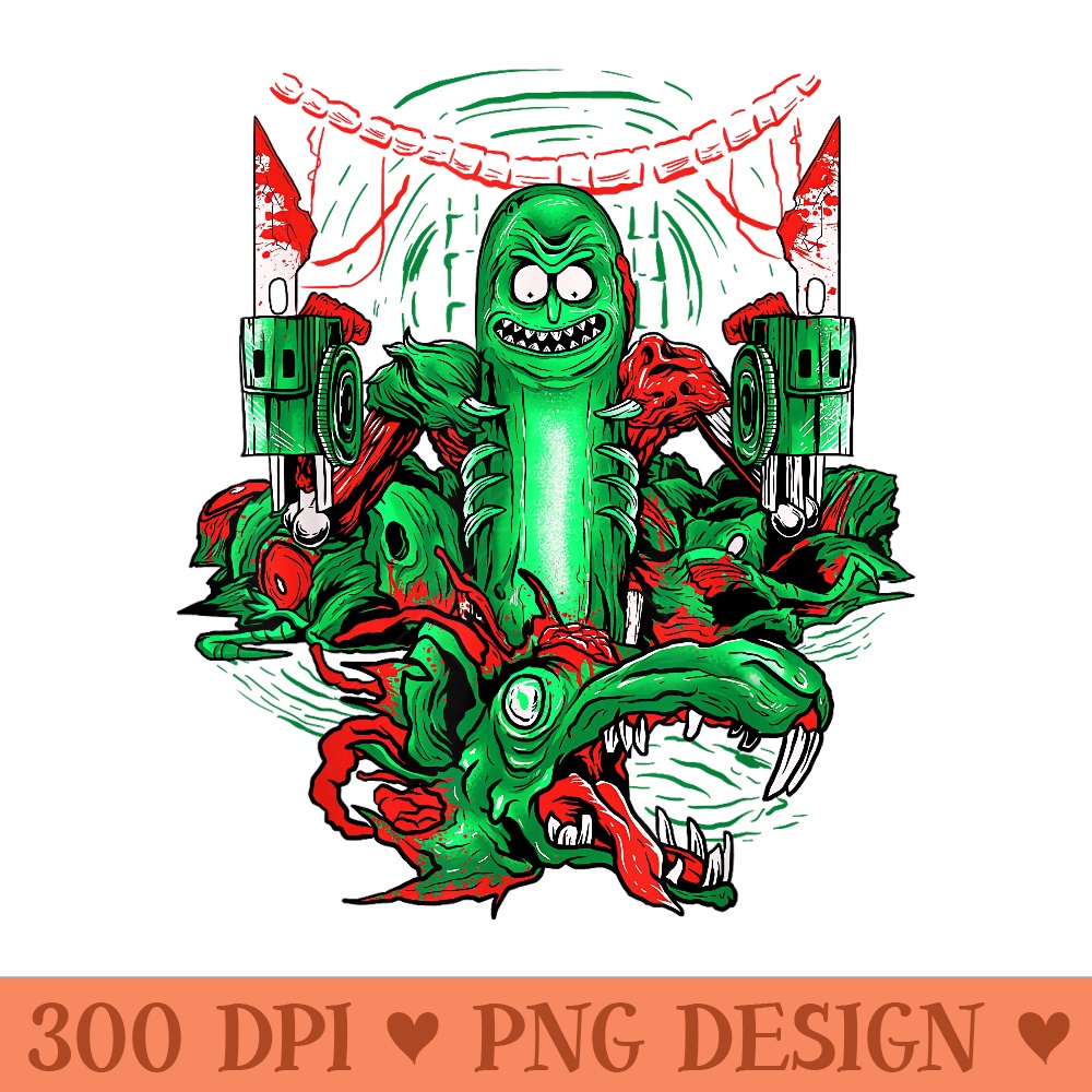 Pickle Rick And Rats Action - PNG download - Perfect for Sublimation Art
